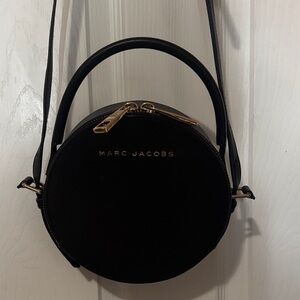 Marc Jacobs Black Round Crossbody with Gold Hardware